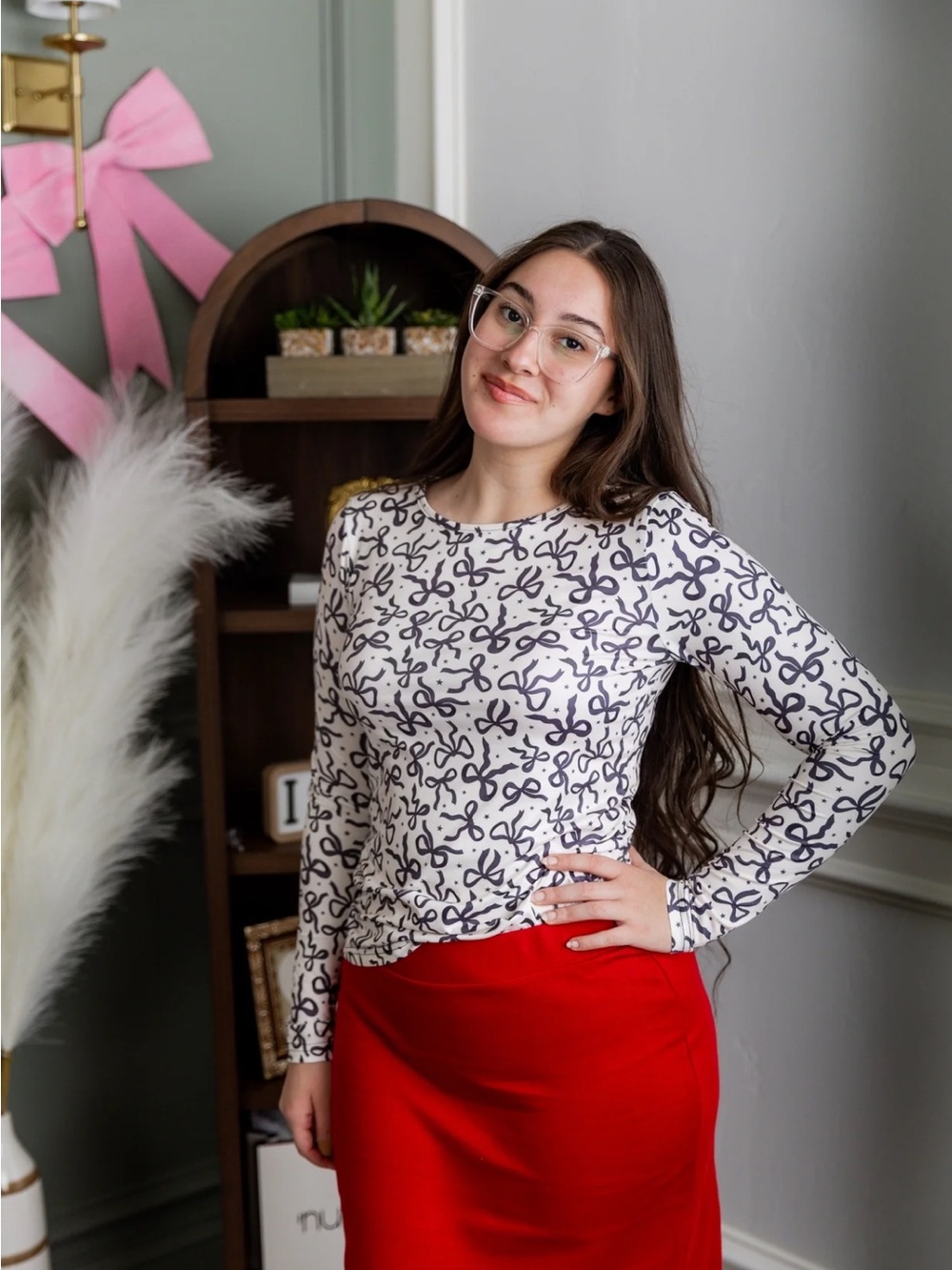 Nuggles NWT! Essentail Long Sleeve Tee in Bow & Tell, Black and White XL